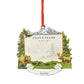 Ornament photo frame with a bear and moose with Alaska text