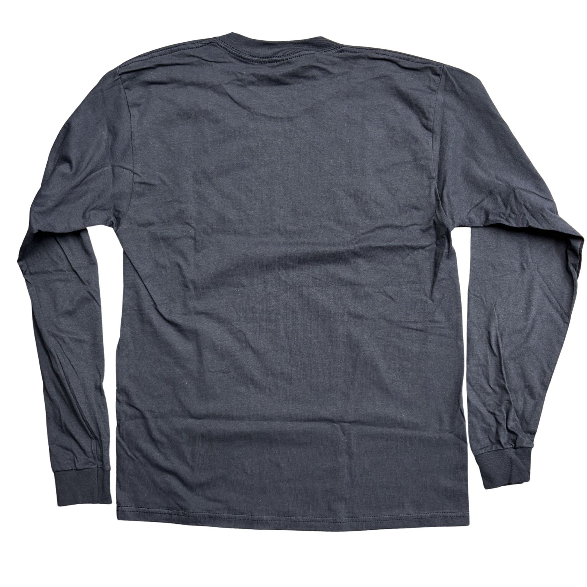 Back of a dark navy long sleeve