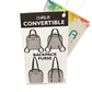 Chala convertible backpack purse packaging with product illustrations