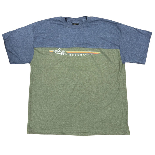 Two-toned blue and green t-shirt with a Ketchikan logo on a white background