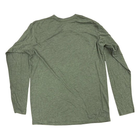 Green long-sleeve shirt on a white background