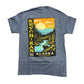 Blue t-shirt with a nature poster design with Ketchikan Alaska text