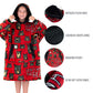 Red Blanket hoodie with bear pattern worn by a kid, featuring text "Don't Wake the Bear"