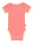Pink baby onesie with yellow trim 