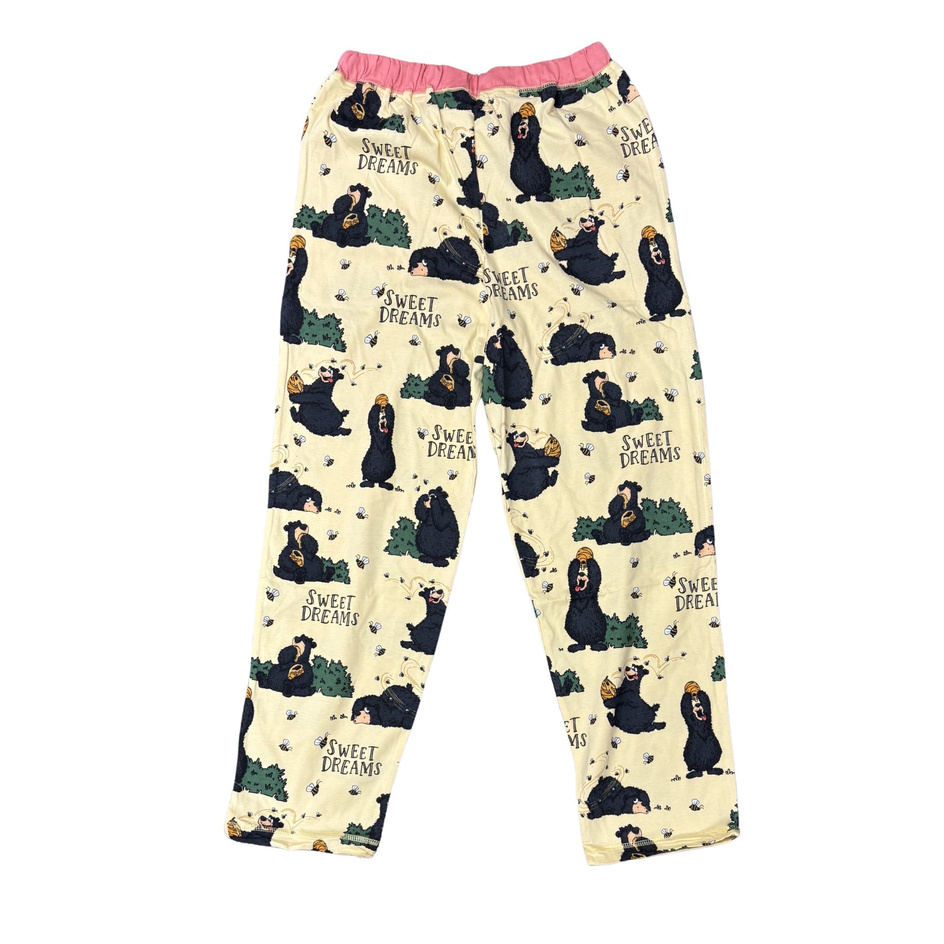 Pajama pants with bear and 'sweet dreams' print 