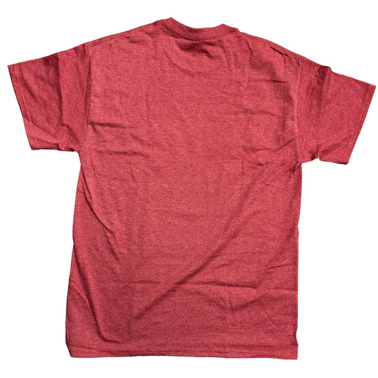 Back of Cardinal Heather t-shirt