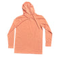 Peach-colored hoodie on a white background