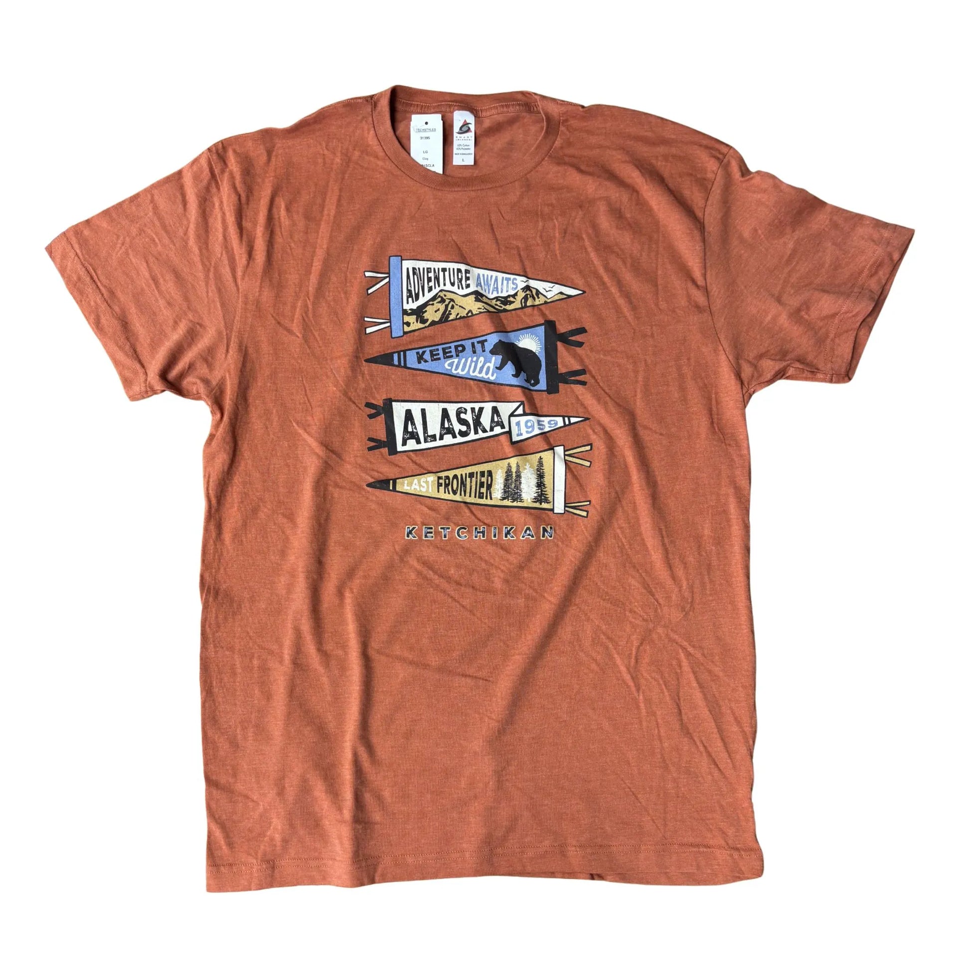 Reddish Brown t-shirt with Alaska design