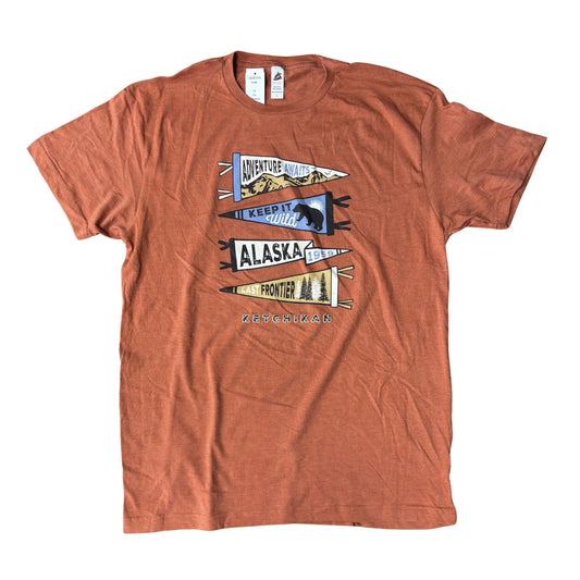 Reddish Brown t-shirt with Alaska design