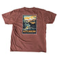 Red t-shirt with a graphic design on the back featuring mountains and a moose, labeled 'Ketchikan, Alaska'.