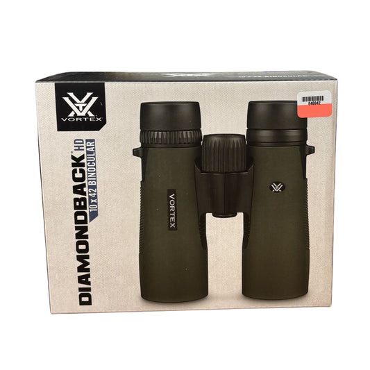 Vortex binoculars in packaging with brand logo on a white background