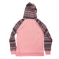 Pink hoodie with patterned sleeves 