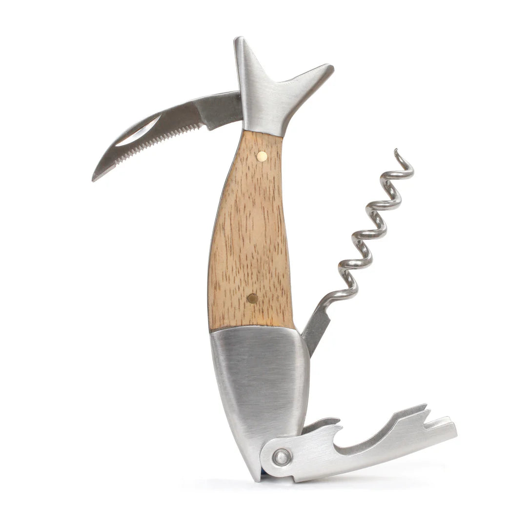 Corkscrew with wooden handle 