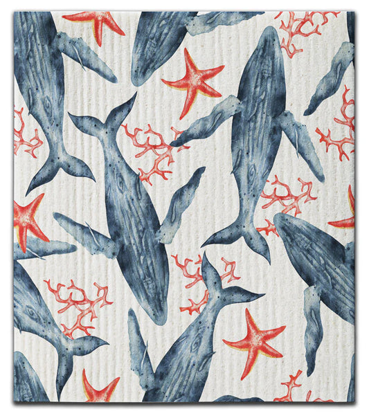 REPEATING WHALES ECO DISHCLOTH