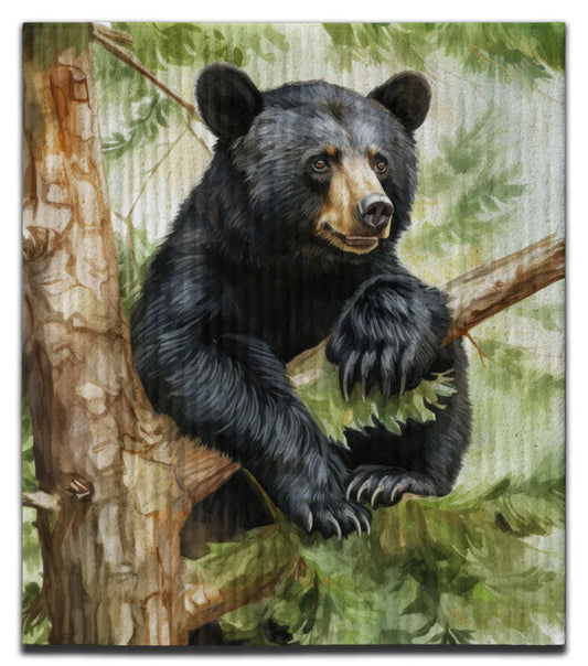 WATERCOLOR BLACK BEAR ECO DISHCLOTH