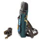 Turquoise faux leather phone bag with butterfly design and detachable strap 