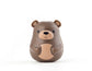 Brown bear-shaped toothbrush container on a white background