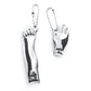 Metallic foot and hand nail clippers on a white background