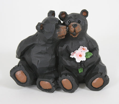 BEAR COUPLE W/ FLOWERS
