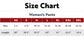 Size chart for women's pants with measurements and clothing sizes.