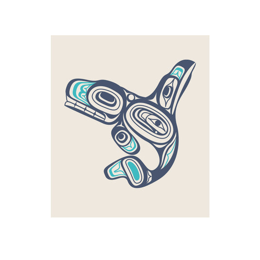 Eco Cloth with a stylized formline design on a beige background