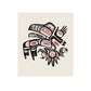 Native American art with stylized animals on a beige background