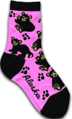 Black Bear Pink Sock