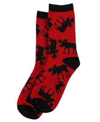 Classic Moose Red Crew Sock
