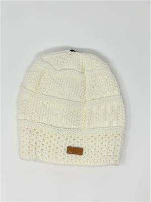 Knit Hat- Cream Ak Patch