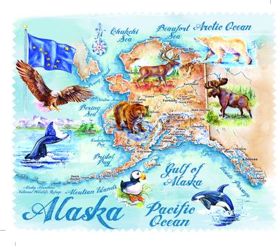 Lens Cloth Ak Watercolor Map