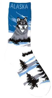 Youth Sock- Wolf Landscape