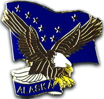 Collector Pin Eagle/ak Flag