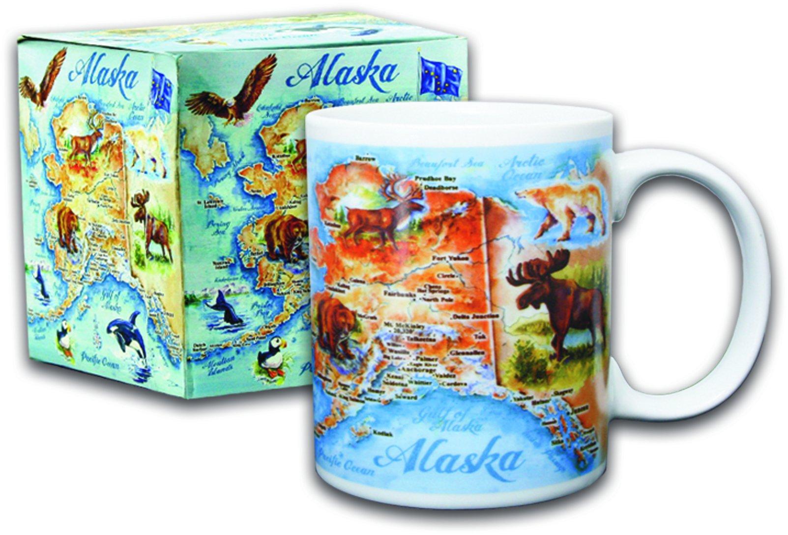  Water Color Ak Map Boxed Mug