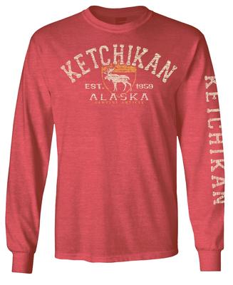 L/s Tee- Red Titan Moose