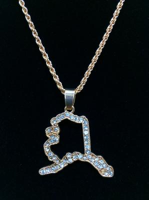 18 Alaska Map Necklace