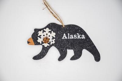 Ornament - Glitter Black Bear