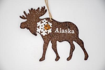 Ornament - Glitter Moose