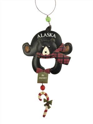 Ornament- Black Bear W/ Alaska