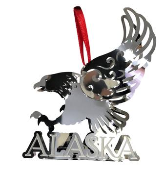 Ornament- Silver 3d Eagle W/ak