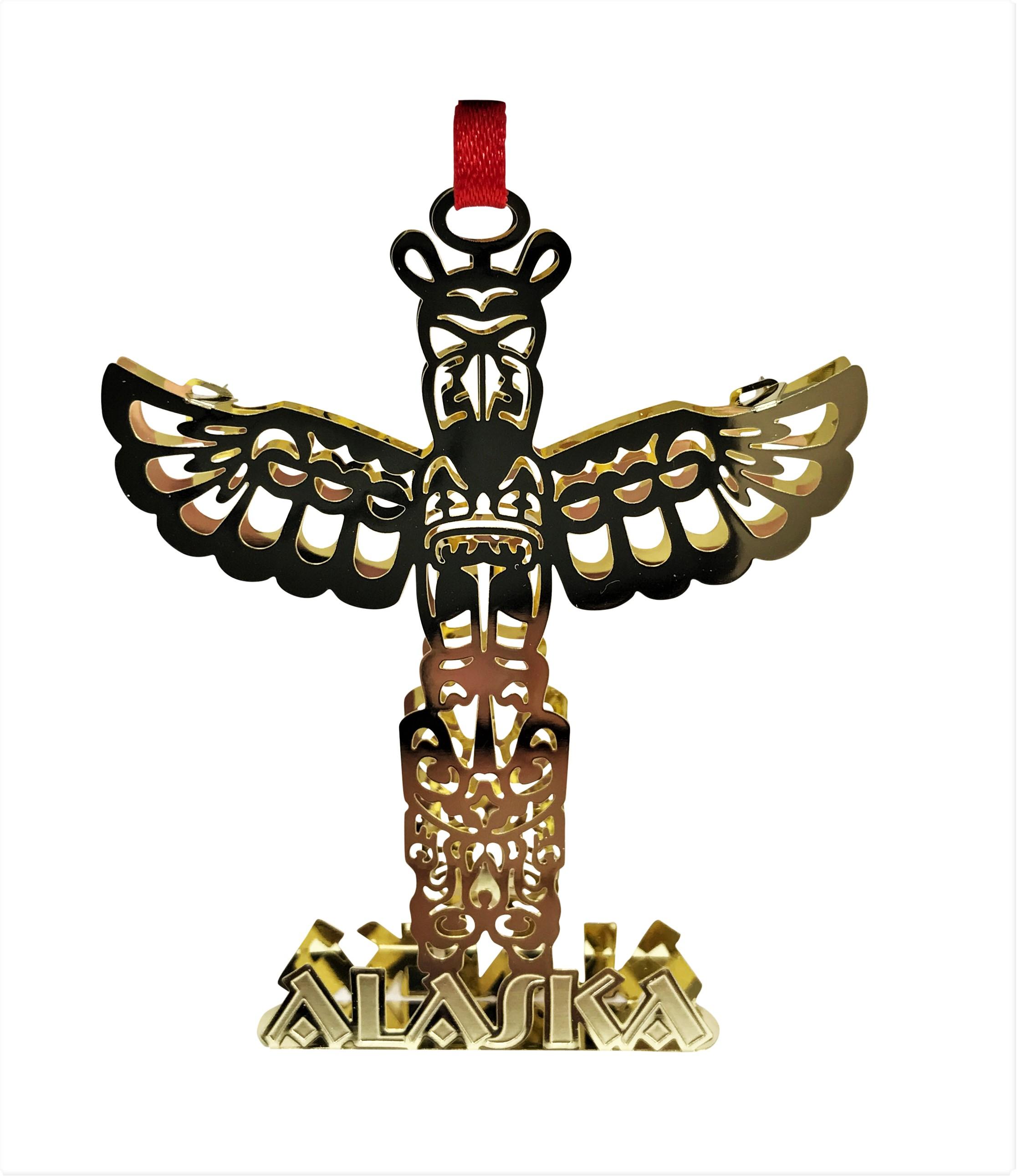  Ornament- Gold 3d Totem W/Ak