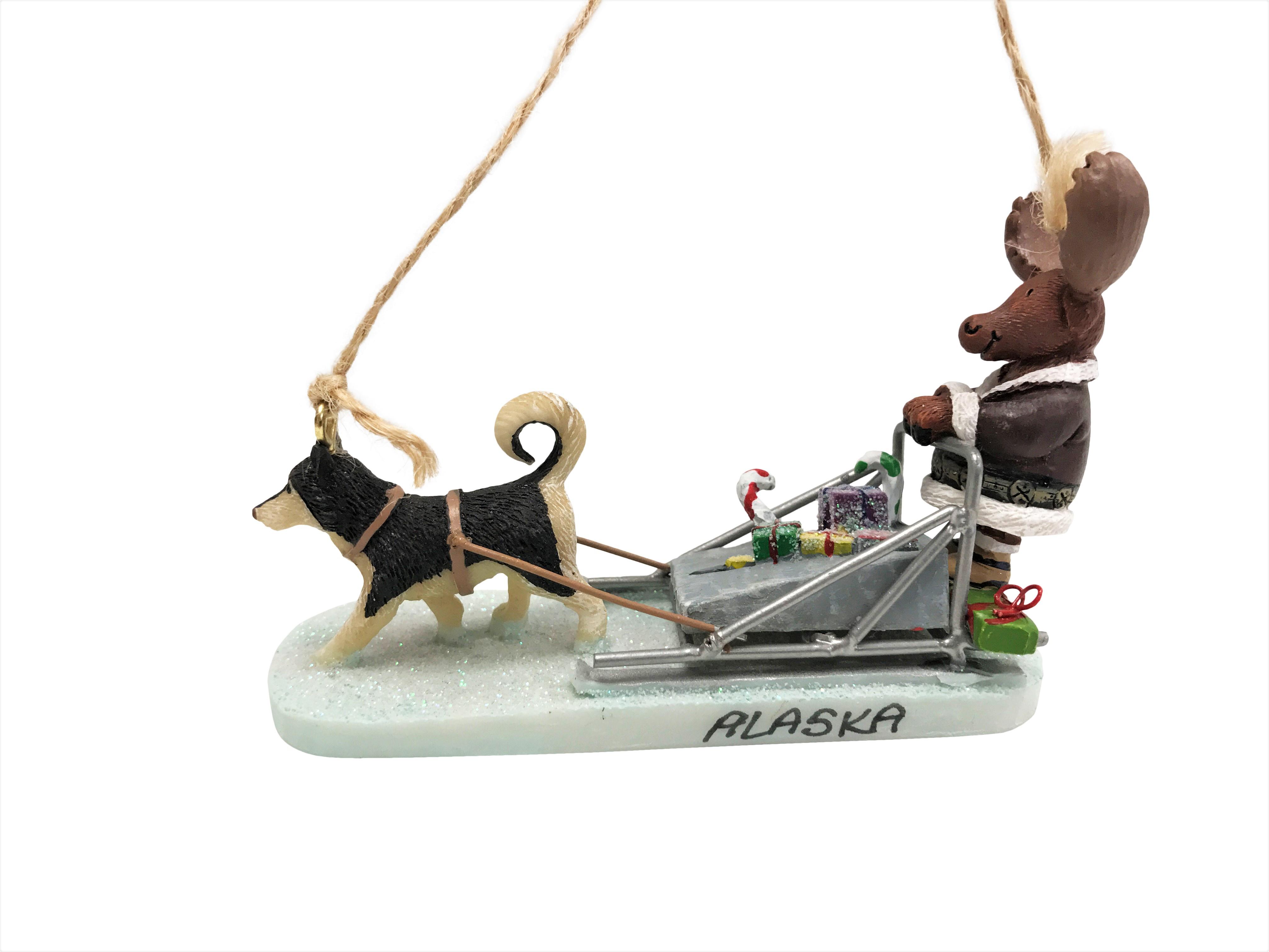  Ornament - Dogsled W/Moose