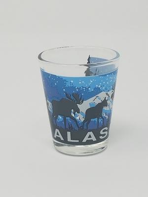 Shotglass- Blue Moose