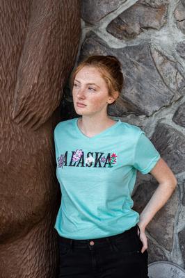 W`s Alaska Flowers Tee