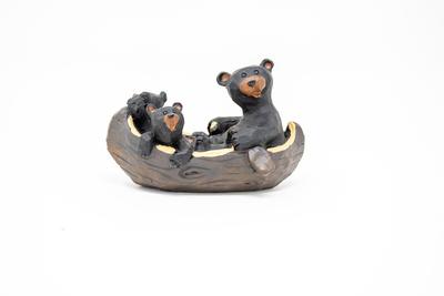 Black Bears In Canoe