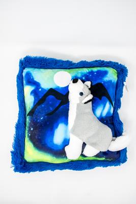 N. Lights Howling At The Moon Pillow