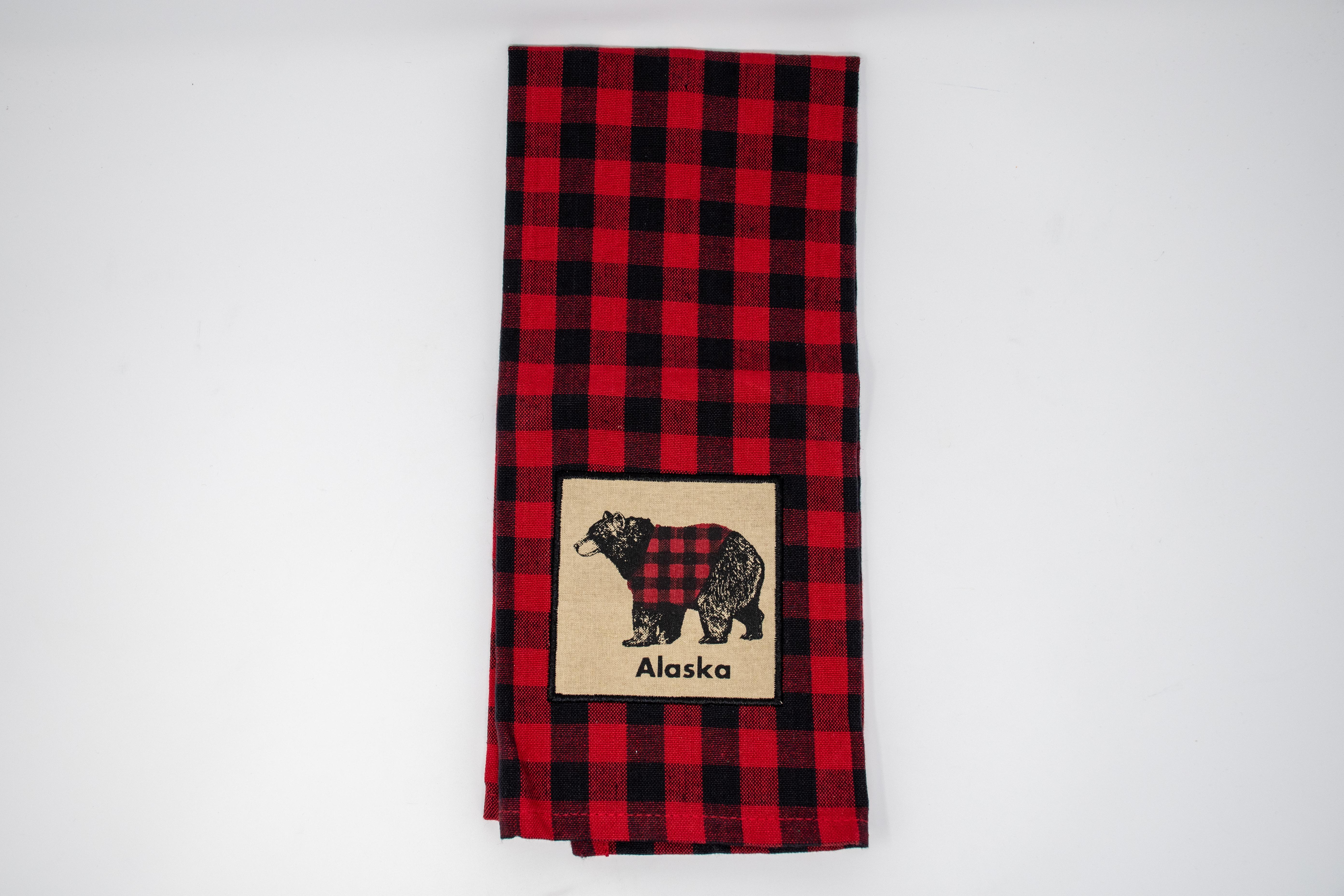  Kit.Towel- Buffalo Plaid Bear