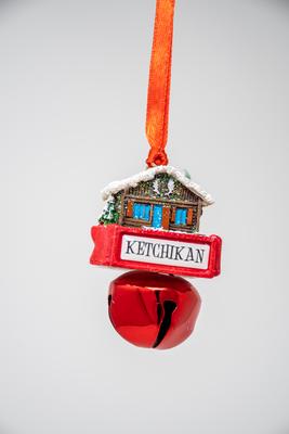 `cabin` Bear Bell Ornament