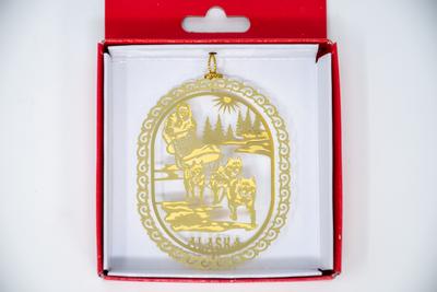 Brass Ornament - Ak Dog Sled