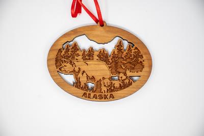 Wood Ornament - Black Bears