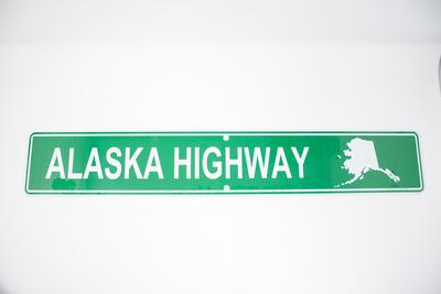 Sign-green Sign Alaska Highway